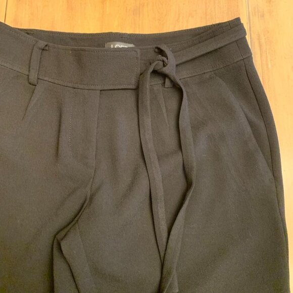 Ann Taylor Loft Tie Belted Trousers Size 00 Petite Black - Picture 4 of 6